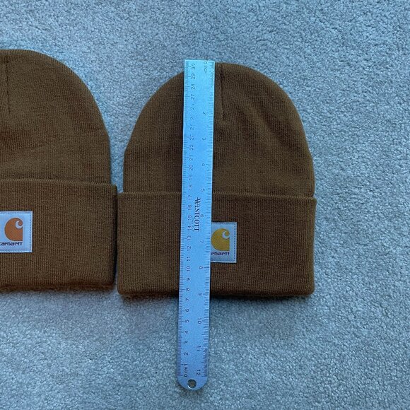 2 Carhartt A18 Knit Cuffed Beanies in Brown - Picture 5 of 5